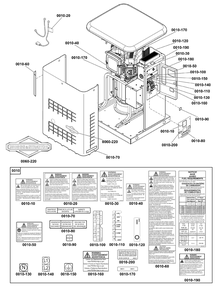 Decals Group Diagram and Parts List for 040670-00  Briggs and Stratton Generator